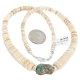 Certified Authentic Navajo .925 Sterling Silver Natural Graduated Melon Shell Turquoise Native American Necklace  7501013-2
