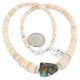 Certified Authentic Navajo .925 Sterling Silver Natural Graduated Melon Shell Turquoise Native American Necklace  7501013-1