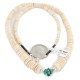 Certified Authentic Navajo .925 Sterling Silver Natural Graduated Melon Shell Turquoise Native American Necklace 7501014-2 Certified Authentic Navajo .925 Sterling Silver Natural Graduated Melon Shell Turquoise Native American Necklace 7501014-2