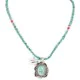 .925 Sterling Silver Certified Authentic Navajo Turquoise Coral Native American Necklace 14764-4-15360 .925 Sterling Silver Certified Authentic Navajo Turquoise Coral Native American Necklace 14764-4-15360
