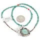 .925 Sterling Silver Certified Authentic Navajo Turquoise Coral Native American Necklace 14764-4-15360 .925 Sterling Silver Certified Authentic Navajo Turquoise Coral Native American Necklace 14764-4-15360