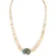 Certified Authentic Navajo .925 Sterling Silver Natural Graduated Melon Shell Turquoise Native American Necklace  7501013-2