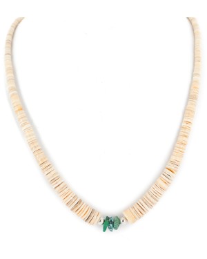 Certified Authentic Navajo .925 Sterling Silver Natural Graduated Melon Shell Turquoise Native American Necklace 7501014-2 Certified Authentic Navajo .925 Sterling Silver Natural Graduated Melon Shell Turquoise Native American Necklace 7501014-2