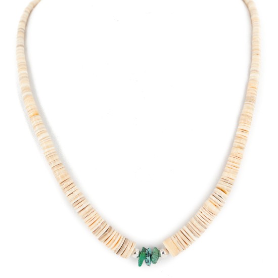 Certified Authentic Navajo .925 Sterling Silver Natural Graduated Melon Shell Turquoise Native American Necklace 7501014-2 Certified Authentic Navajo .925 Sterling Silver Natural Graduated Melon Shell Turquoise Native American Necklace 7501014-2