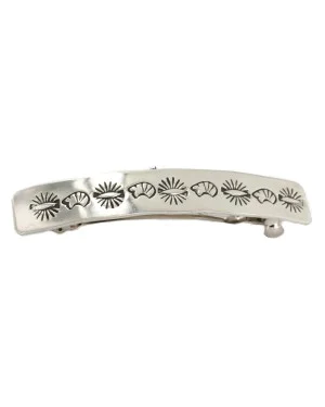 Handmade Bear Certified Authentic Navajo Nickel Native American Hair Barrette 10343-2 Handmade Bear Certified Authentic Navajo Nickel Native American Hair Barrette 10343-2