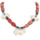 Horse Certified Authentic Navajo .925 Sterling Silver Bone Natural Turquoise Coral Hematite Native American Necklace 17090