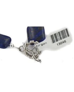 Certified Authentic Nickel Navajo Natural Lapis Native American Bracelet 13046 Certified Authentic Nickel Navajo Natural Lapis Native American Bracelet 13046