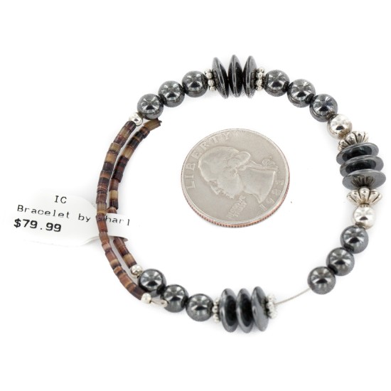 Navajo Natural Hematite Heishi Adjustable Wrap Bracelet NB160131221959 Navajo Natural Hematite Heishi Adjustable Wrap Bracelet NB160131221959