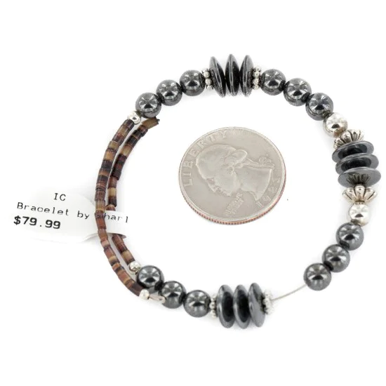 Navajo Natural Hematite Heishi Adjustable Wrap Bracelet NB160131221959 Navajo Natural Hematite Heishi Adjustable Wrap Bracelet NB160131221959
