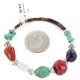 Certified Authentic Navajo Natural Turquoise Coral Amethyst Agate Heishi Adjustable Wrap Native American Bracelet 13049-14 Certified Authentic Navajo Natural Turquoise Coral Amethyst Agate Heishi Adjustable Wrap Native American Bracelet 13049-14