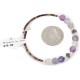 Certified Authentic Navajo Natural Hematite Purple Quartz Heishi Adjustable Wrap Native American Bracelet 13049-1