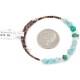 Certified Authentic Navajo Natural Turquoise Blue Quartz Heishi Adjustable Wrap Native American Bracelet 13049-2