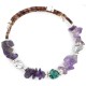 Certified Authentic Heart Navajo Natural Turquoise Amethyst Heishi Adjustable Wrap Native American Bracelet 13049-15 Certified Authentic Heart Navajo Natural Turquoise Amethyst Heishi Adjustable Wrap Native American Bracelet 13049-15