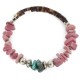 Navajo Natural Turquoise Charoite Heishi Adjustable Wrap Bracelet 13049-5