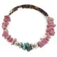 Navajo Natural Turquoise Charoite Heishi Adjustable Wrap Bracelet 13049-5