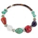 Certified Authentic Navajo Natural Turquoise Coral Amethyst Agate Heishi Adjustable Wrap Native American Bracelet 13049-14 Certified Authentic Navajo Natural Turquoise Coral Amethyst Agate Heishi Adjustable Wrap Native American Bracelet 13049-14