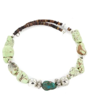Certified Authentic Navajo Natural Turquoise Gaspeite Heishi Adjustable Wrap Native American Bracelet 13049-7 Certified Authentic Navajo Natural Turquoise Gaspeite Heishi Adjustable Wrap Native American Bracelet 13049-7