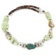 Certified Authentic Navajo Natural Turquoise Gaspeite Heishi Adjustable Wrap Native American Bracelet 13049-7