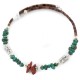 Certified Authentic Navajo Natural Turquoise Red Jasper Heishi Adjustable Wrap Native American Bracelet 13049-4