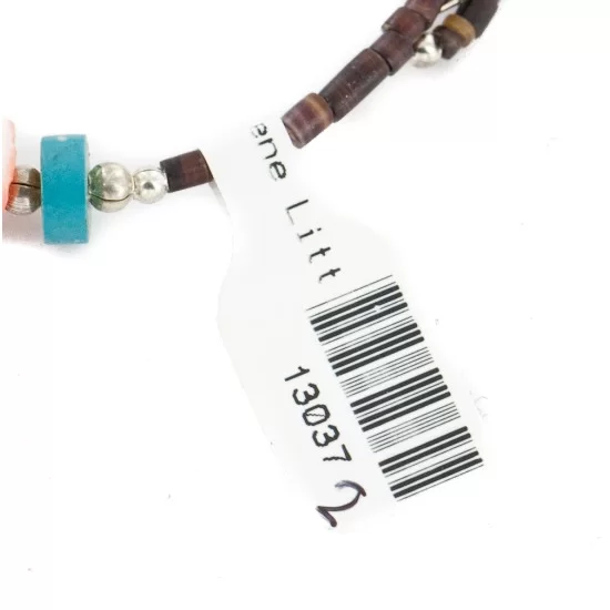 Certified Authentic Navajo Natural Turquoise Gaspeite Coral Heishi Adjustable Wrap Native American Bracelet 13037-2 Certified Authentic Navajo Natural Turquoise Gaspeite Coral Heishi Adjustable Wrap Native American Bracelet 13037-2