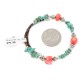Certified Authentic Navajo Natural Turquoise Coral Heishi Adjustable Wrap Native American Bracelet 13037-13 Certified Authentic Navajo Natural Turquoise Coral Heishi Adjustable Wrap Native American Bracelet 13037-13