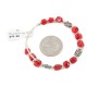 Certified Authentic Navajo Natural Coral Adjustable Wrap Native American Bracelet 13037-8