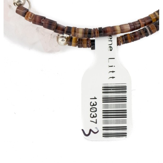 Certified Authentic Navajo Natural Turquoise Pink Quartz Heishi Adjustable Wrap Native American Bracelet 13037-3 Certified Authentic Navajo Natural Turquoise Pink Quartz Heishi Adjustable Wrap Native American Bracelet 13037-3