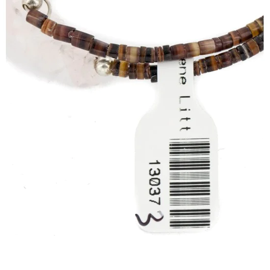 Certified Authentic Navajo Natural Turquoise Pink Quartz Heishi Adjustable Wrap Native American Bracelet 13037-3 Certified Authentic Navajo Natural Turquoise Pink Quartz Heishi Adjustable Wrap Native American Bracelet 13037-3