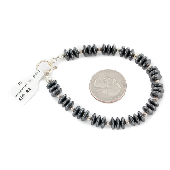 Certified Authentic Nickel Navajo Natural Hematite Native American Bracelet 13038-3 Certified Authentic Nickel Navajo Natural Hematite Native American Bracelet 13038-3