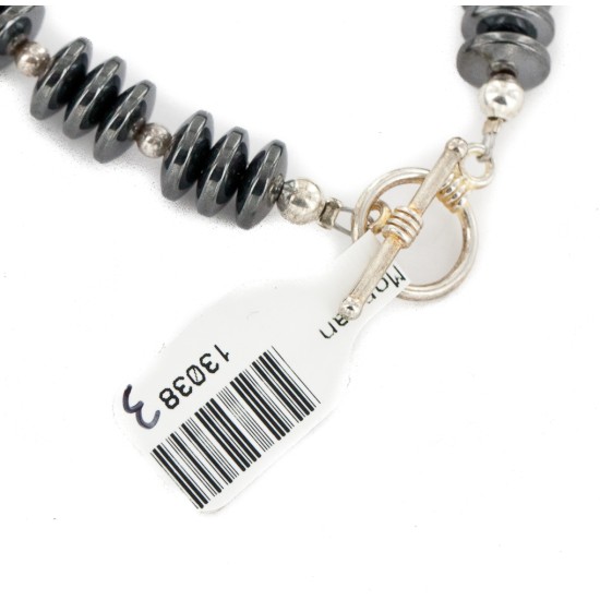 Certified Authentic Nickel Navajo Natural Hematite Native American Bracelet 13038-3 Certified Authentic Nickel Navajo Natural Hematite Native American Bracelet 13038-3