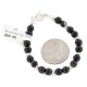 Certified Authentic .925 Sterling Silver Navajo Natural Black Agate Native American Bracelet 13040-3