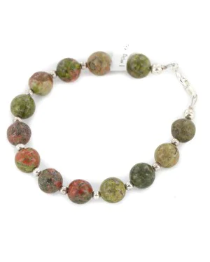 Certified Authentic .925 Sterling Silver Navajo Natural Unakite Native American Bracelet 13040-5 Certified Authentic .925 Sterling Silver Navajo Natural Unakite Native American Bracelet 13040-5