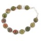 Certified Authentic .925 Sterling Silver Navajo Natural Unakite Native American Bracelet 13040-5