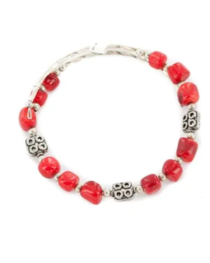 Certified Authentic Navajo Natural Coral Adjustable Wrap Native American Bracelet 13037-8 Certified Authentic Navajo Natural Coral Adjustable Wrap Native American Bracelet 13037-8