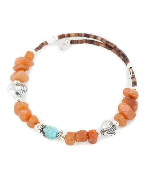 Certified Authentic Navajo Natural Turquoise Agate Heishi Adjustable Wrap Native American Bracelet 13037-11 Certified Authentic Navajo Natural Turquoise Agate Heishi Adjustable Wrap Native American Bracelet 13037-11