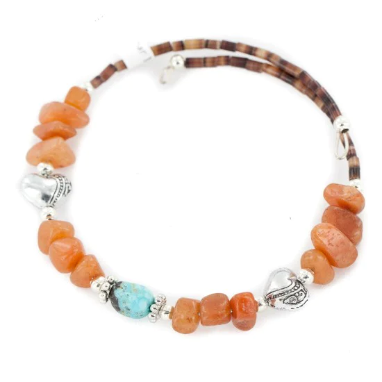 Certified Authentic Navajo Natural Turquoise Agate Heishi Adjustable Wrap Native American Bracelet 13037-11 Certified Authentic Navajo Natural Turquoise Agate Heishi Adjustable Wrap Native American Bracelet 13037-11