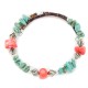 Certified Authentic Navajo Natural Turquoise Coral Heishi Adjustable Wrap Native American Bracelet 13037-13 Certified Authentic Navajo Natural Turquoise Coral Heishi Adjustable Wrap Native American Bracelet 13037-13