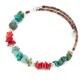 Certified Authentic Navajo Natural Turquoise Coral Heishi Adjustable Wrap Native American Bracelet 13037-5