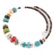 Certified Authentic Navajo Natural Turquoise Gaspeite Coral Heishi Adjustable Wrap Native American Bracelet 13037-2