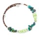 Certified Authentic Navajo Natural Turquoise Gaspeite Heishi Adjustable Wrap Native American Bracelet 13037-7