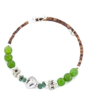 Certified Authentic Navajo Natural Turquoise Green Quartz Heishi Adjustable Wrap Native American Bracelet 13037-1 Certified Authentic Navajo Natural Turquoise Green Quartz Heishi Adjustable Wrap Native American Bracelet 13037-1