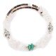 Certified Authentic Navajo Natural Turquoise Pink Quartz Heishi Adjustable Wrap Native American Bracelet 13037-3
