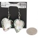 Inlay Heart Navajo Certified Authentic .925 Sterling Silver Hooks Natural Abalone Native American Dangle Earrings 18099-4
