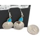 Vintage Style OLD Certified Authentic Buffalo Nickel Coin Certified Authentic Navajo .925 Sterling Silver Natural Turquoise Native American Earrings 18180