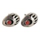 Handmade Bear Paw Certified Authentic Turtle .925 Sterling Silver Coral Native American Stud Earrings 18185-6
