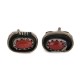 Handmade Certified Authentic .925 Sterling Silver Coral Native American Stud Earrings 18185-7