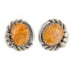 Handmade Navajo Certified Authentic .925 Sterling Silver Spiny Oyster Native American Stud Earrings 17959