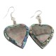 Inlay Heart Certified Authentic Navajo .925 Sterling Silver Hooks Natural Abalone Native American Dangle Earrings 18099-6