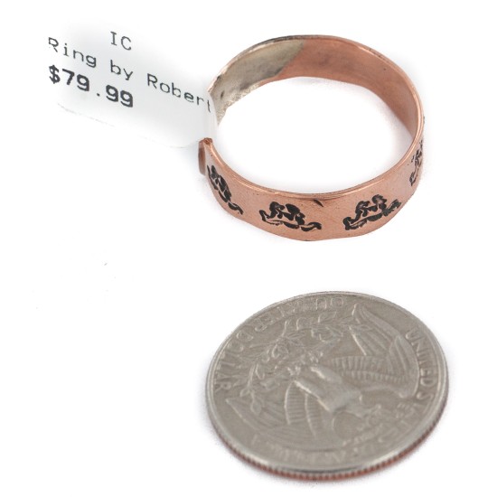 Handmade Certified Authentic Horse Navajo Native American Pure Copper Ring 17091-15 Handmade Certified Authentic Horse Navajo Native American Pure Copper Ring 17091-15