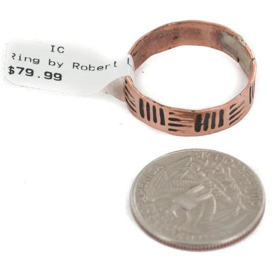 Handmade Certified Authentic Navajo Native American Pure Copper Ring Size 12 1/4 17091-4